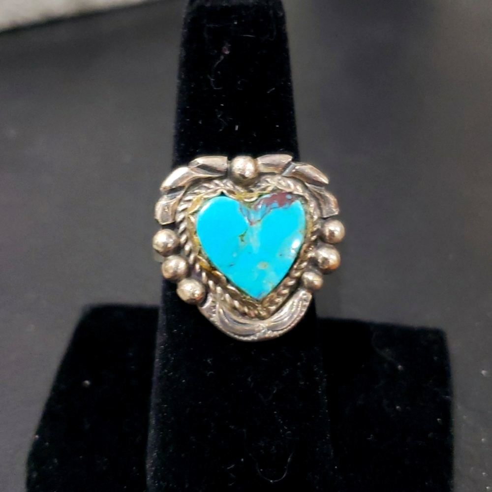Turqouise Sterling Silver Heart Ring